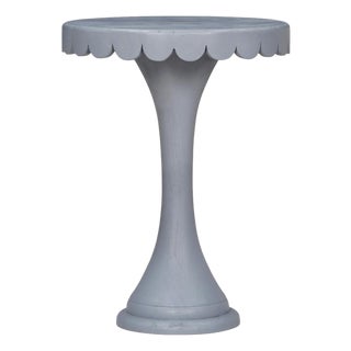 Scalloped Lt. Blue Drinks Table For Sale