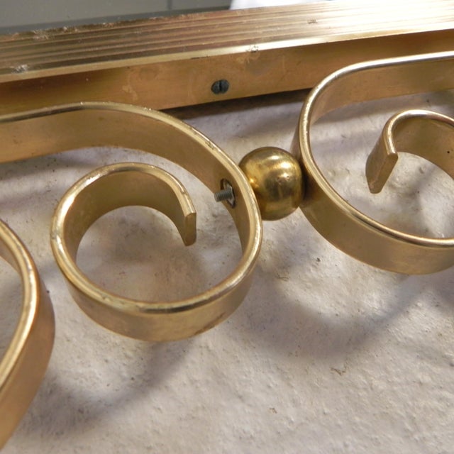 Gold Vintage Faceted Mirror in Aluminum Frame, 1950s For Sale - Image 8 of 14