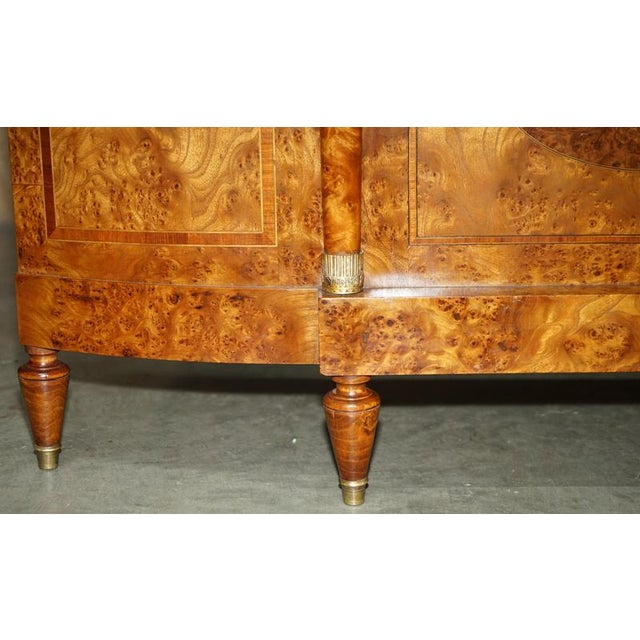 Late 19th Century Antique French Empire Burr Walnut Estate Bed Frame, 1880s For Sale - Image 5 of 18