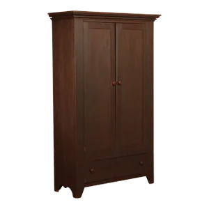 Antique Shaker Style Painted Softwood Two Door Wardrobe Cabinet
