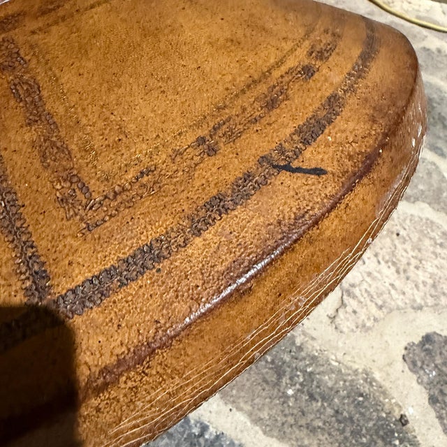 Round Leather Embossed Side Table Attributed Maitland Smith Art Deco Neoclassical For Sale - Image 15 of 15
