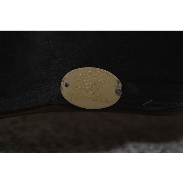Brown Pair Baker French Louis XIV Style Upholstered Chairs For Sale - Image 8 of 12
