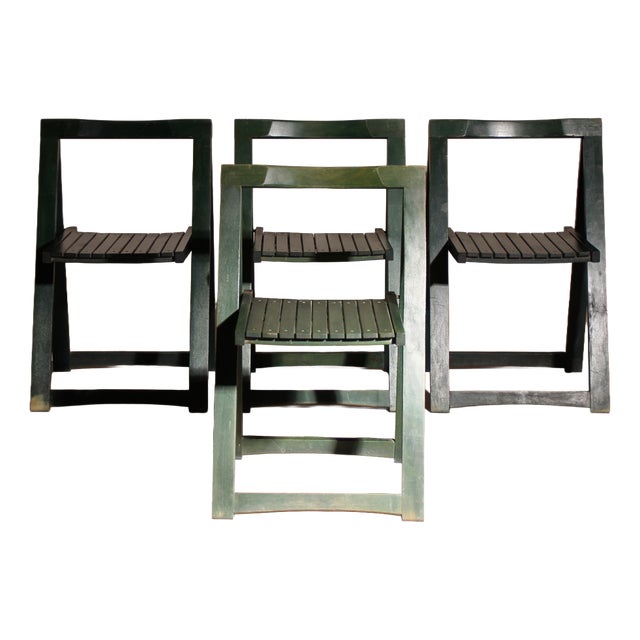 Trieste‘Folding Chairs by Aldo Jacober for Alberto Bazzani, Italy 1970s, Set of 4 For Sale