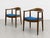 Mid-Century Modern Vintage Mid Century Modern Walnut Lounge Chairs – Hans Wegner Style – Pair of Refinished and Reupholstered Armchairs, C. 1960's For Sale - Image 3 of 14