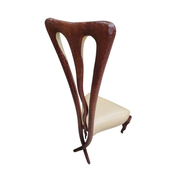 Mid-Century Modern Vintage Side Chair With Mahogany X-Leg Base Attributed to Christopher Guy For Sale - Image 3 of 9