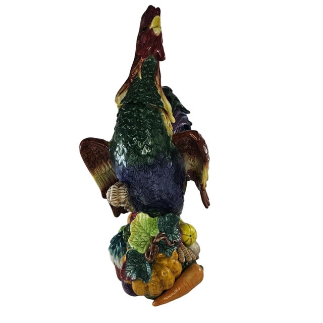 Yellow Vintage Fitz and Floyd Classics Coq Du Village Large Rooster Figurine Centerpiece For Sale - Image 8 of 10