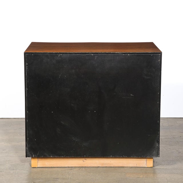 Art Deco Brass Pulls & Leather Wrapped Base Paldao Wood Cabinet by Gilbert Rohde For Sale - Image 16 of 16