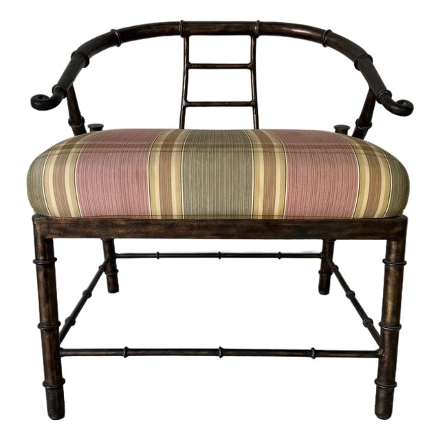 Vintage Mastercraft Asian-Style Faux Bamboo Metal Lounge Chair/ Sold For Sale