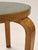 Wood Stool 60 in Green Linoleum by Alvar Aalto for Artek, 1950s For Sale - Image 7 of 13