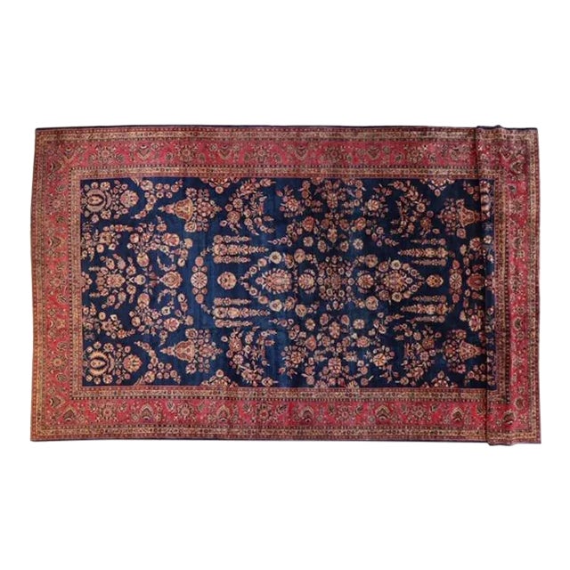 1920's Antique Sarouk Mohajeran Signed Palace Rug, 13'7" X 24'3" For Sale