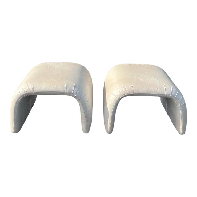 Pair of Post Modern Waterfall Ottomans For Sale