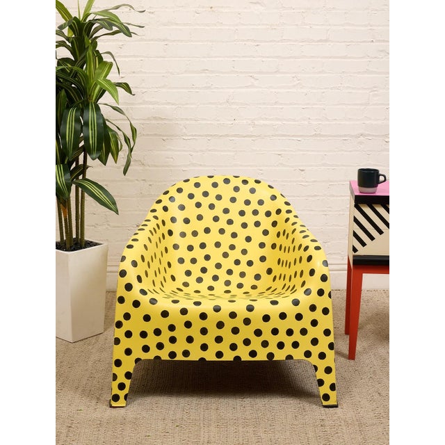 Mid 20th Century Yellow Black Dot Chair For Sale - Image 11 of 12
