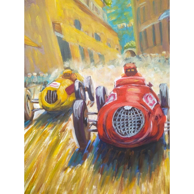 Iryna Kirichenko Car Racing Scene — Original Oil Painting on Canvas For Sale - Image 4 of 8