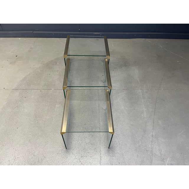 Gold T35 Nesting Tables from Galotti & Radice, 1975, Set of 3 For Sale - Image 8 of 11