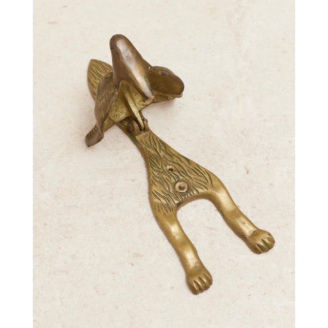 1960s Vintage Brass Fox Door Knocker For Sale - Image 5 of 15