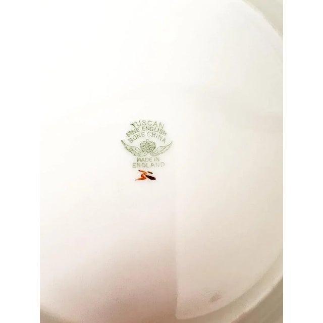 Vintage Royal Tuscan English Bone China Multi Color Florals Square Cookie Plate With Gold Trim For Sale - Image 6 of 6