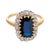 Traditional 1910s Edwardian Gia 2.40 Carat No Heat Sapphire Diamond 18k Yellow Gold Cluster Ring, Size 7 For Sale - Image 3 of 5