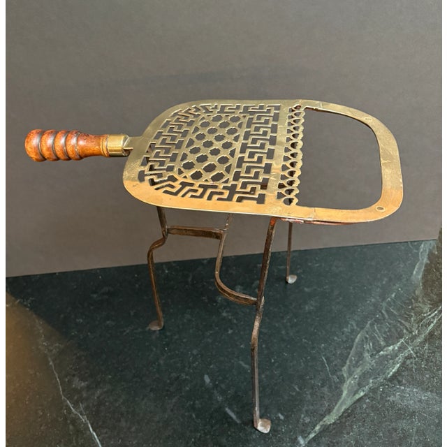 "Antique Brass Fireplace "Footman" Trivet For Sale - Image 4 of 5
