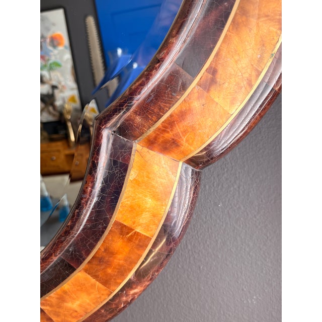 1980s Tessellated Horn Scalloped Mirror For Sale - Image 11 of 12