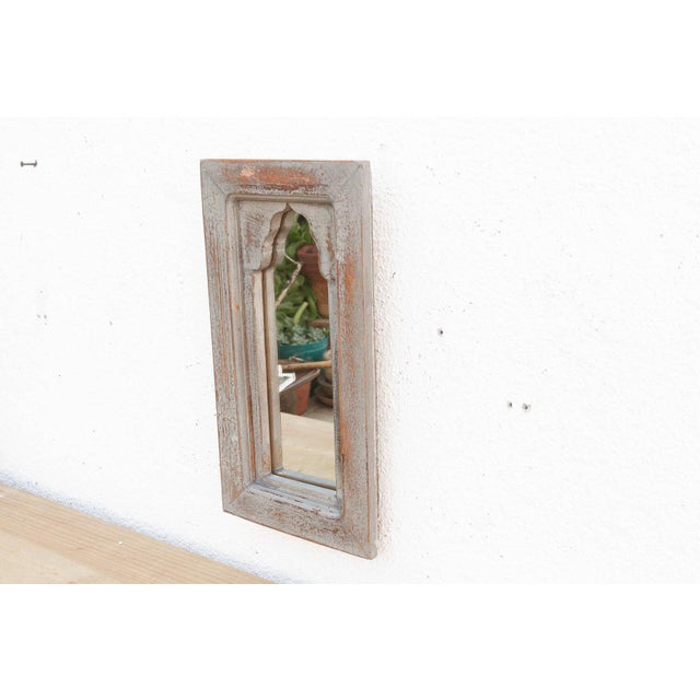 Charming Aged Petite Indian Arched Mirror For Sale In Los Angeles - Image 6 of 8