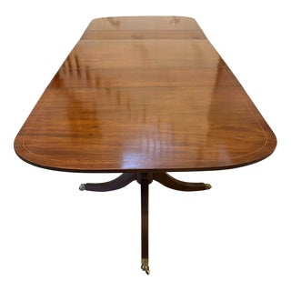 Antique Edwardian Triple-Pedestal 12-Seater Dining Table, 1900 For Sale