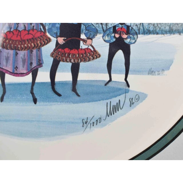 1986 "Kid's Apple" Folk Art Figurative Print by P. Buckley Moss For Sale - Image 4 of 6