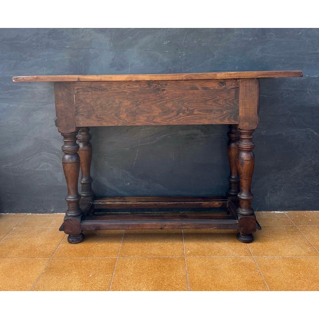 Spanish Renaissance Oak Console with Two Carved Drawers, 1890s For Sale - Image 9 of 9