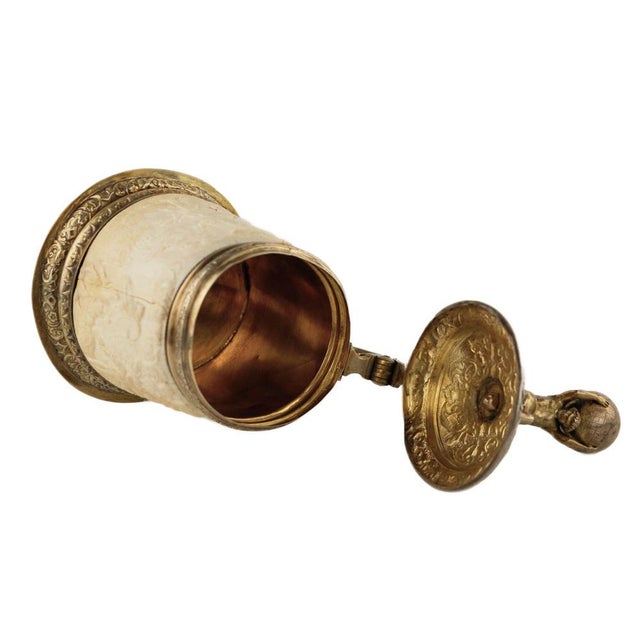 Ivory Silver Beer Tankard with Atlas and Carved Ivory Religious Scenes from Lübeck For Sale - Image 8 of 15
