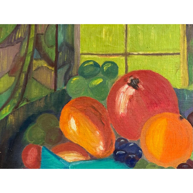 Rustic Mid-Century Original Fruit Still Life Oil Painting For Sale - Image 3 of 8
