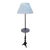 Vintage Regency Style 2 Light Embellished Bronze Floor Lamp With Attached Marble Table and Shade For Sale