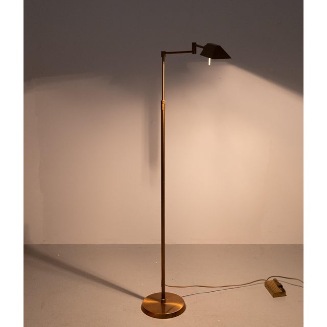Holtkotter Bronze Swing Arm Floor Lamp, Germany, 1980s For Sale - Image 12 of 13