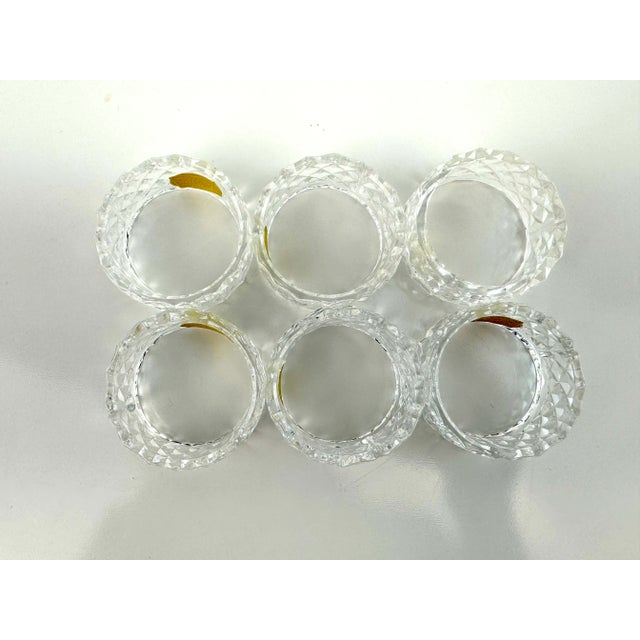 1960s Vintage German Phil Papel Lead Crystal Napkin Rings, Set of 6 For Sale - Image 5 of 6