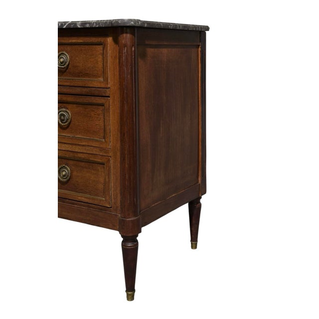 Mid 19th Century 19th Century French Louis XVI Marble-Top Commode For Sale - Image 5 of 7