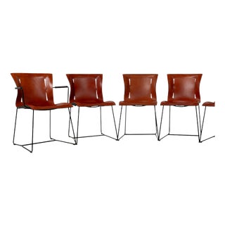 Leather Chairs from Cuoio, Set of 4 For Sale