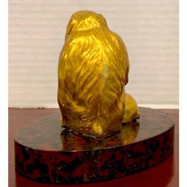 Metal Early 20th Century French Gilt Bronze Sculpture of Seated Monkeys For Sale - Image 7 of 9