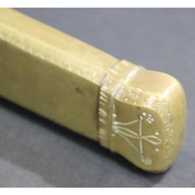 Brass Early 19th Century Middle Eastern Brass Inkwell Qalamdan For Sale - Image 8 of 12