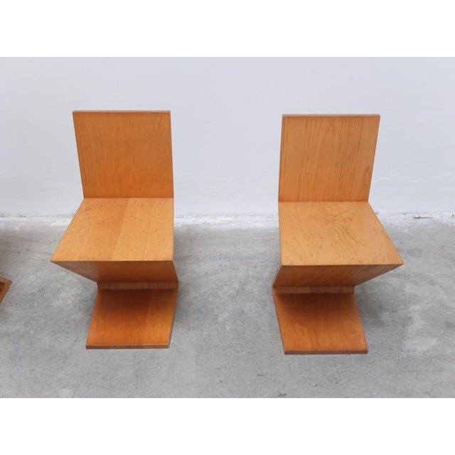 Gerrit Rietveld Zig Zag Chairs by Gerrit Rietveld for Cassina, 1980s, Set of 4 For Sale - Image 4 of 18