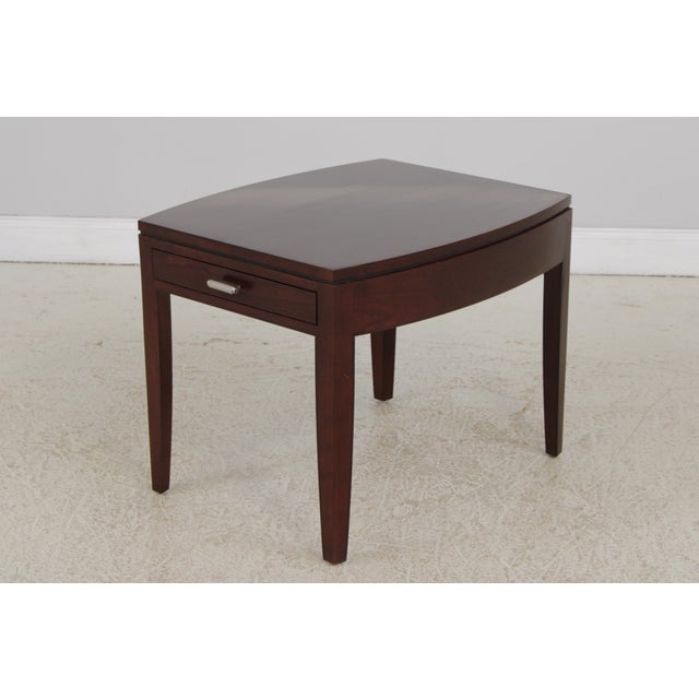 Traditional Stickley Metropolitan Cherry 1 Drawer Side Table For Sale - Image 3 of 13
