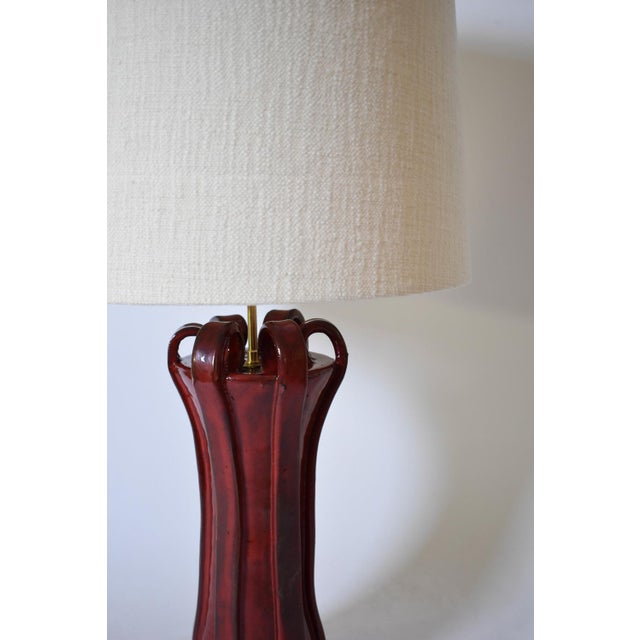 Contemporary Kasaï Henry Red Ceramic Lamp from Barracuda Interiors For Sale - Image 3 of 6