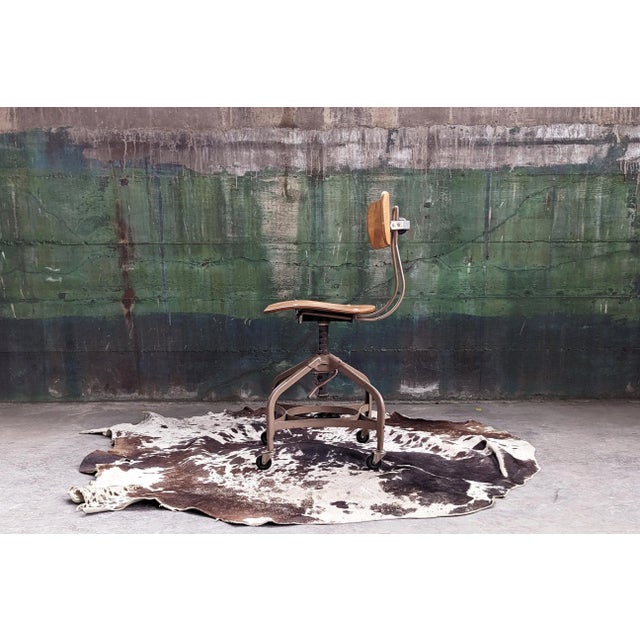 Mid-Century Modern Vintage Adjustable Mid Century Modern Bentwood and Metal Chairs, 1960's - A Pair For Sale - Image 3 of 12