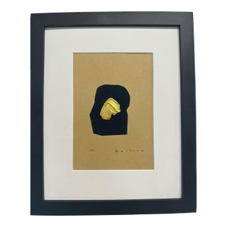 Hand-Signed Limited Edition (1/20) Silkscreen by Richard Gene Barbera With Elegant Minimalist Design and Gold Leaf Accent. Contemporary Abstract Art. For Sale