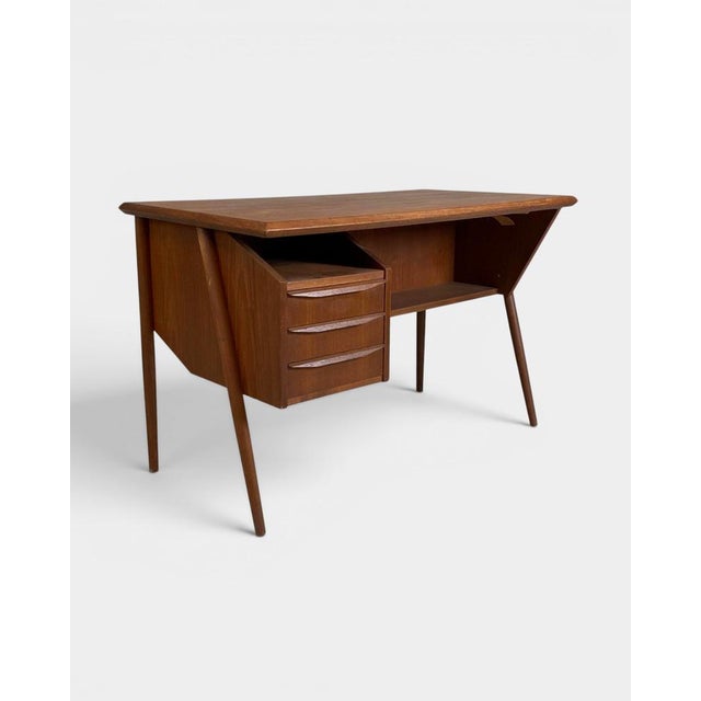 Wood Vintage Danish Modern Desk attributed to Gunnar Nielsen for Tibergaard, 1960s For Sale - Image 7 of 7