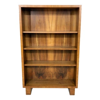Art Deco Walnut Shelf Bookcase with Compartments, 1928 For Sale