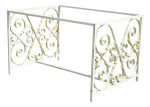 Antique French Art Nouveau Wrought Iron Scrollwork Coffee Table Base, No Top