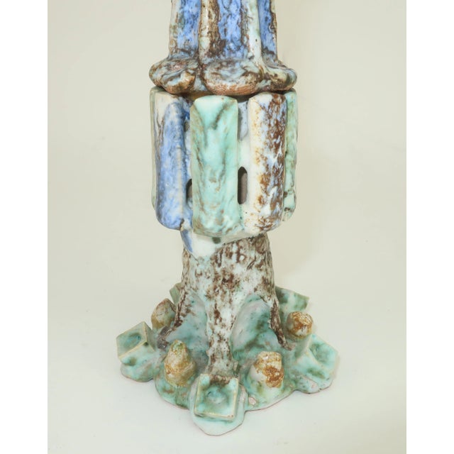 Edith Adi Hand Built Studio Pottery Ceramic Figures Sculptures, a Pair For Sale - Image 11 of 13