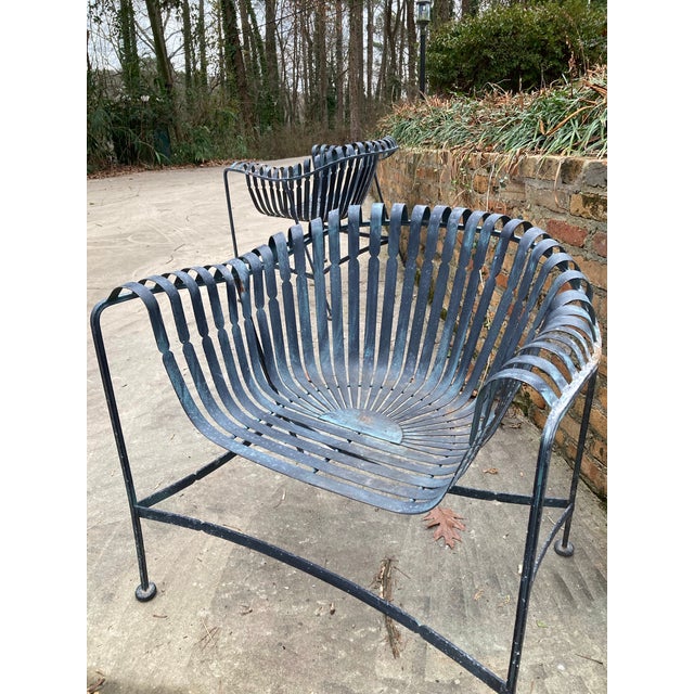 Mid 20th Century Woodard Mid Century Modern Strap Iron Patio - Set of 5, Attributed For Sale In Atlanta - Image 6 of 8