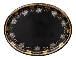 Antique Lacquered Papier Mache Tray, Circa 1880