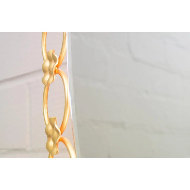 1960s Oval Illuminated Mirror with Gilded Metal Rings, 1950s For Sale - Image 5 of 10