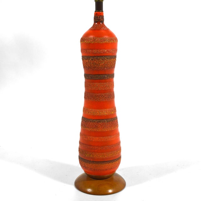 This beautiful table lamp by Phil-Mar has a wonderful shape complimented by a striped design in a richly textured, vivid...