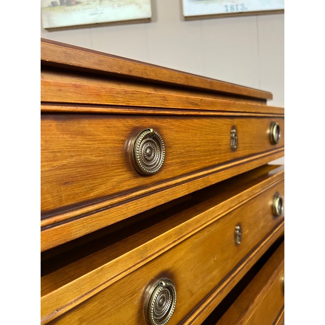 Antique French Commode Chest of Drawers Louis XVI Walnut Brass C1940 For Sale - Image 15 of 18